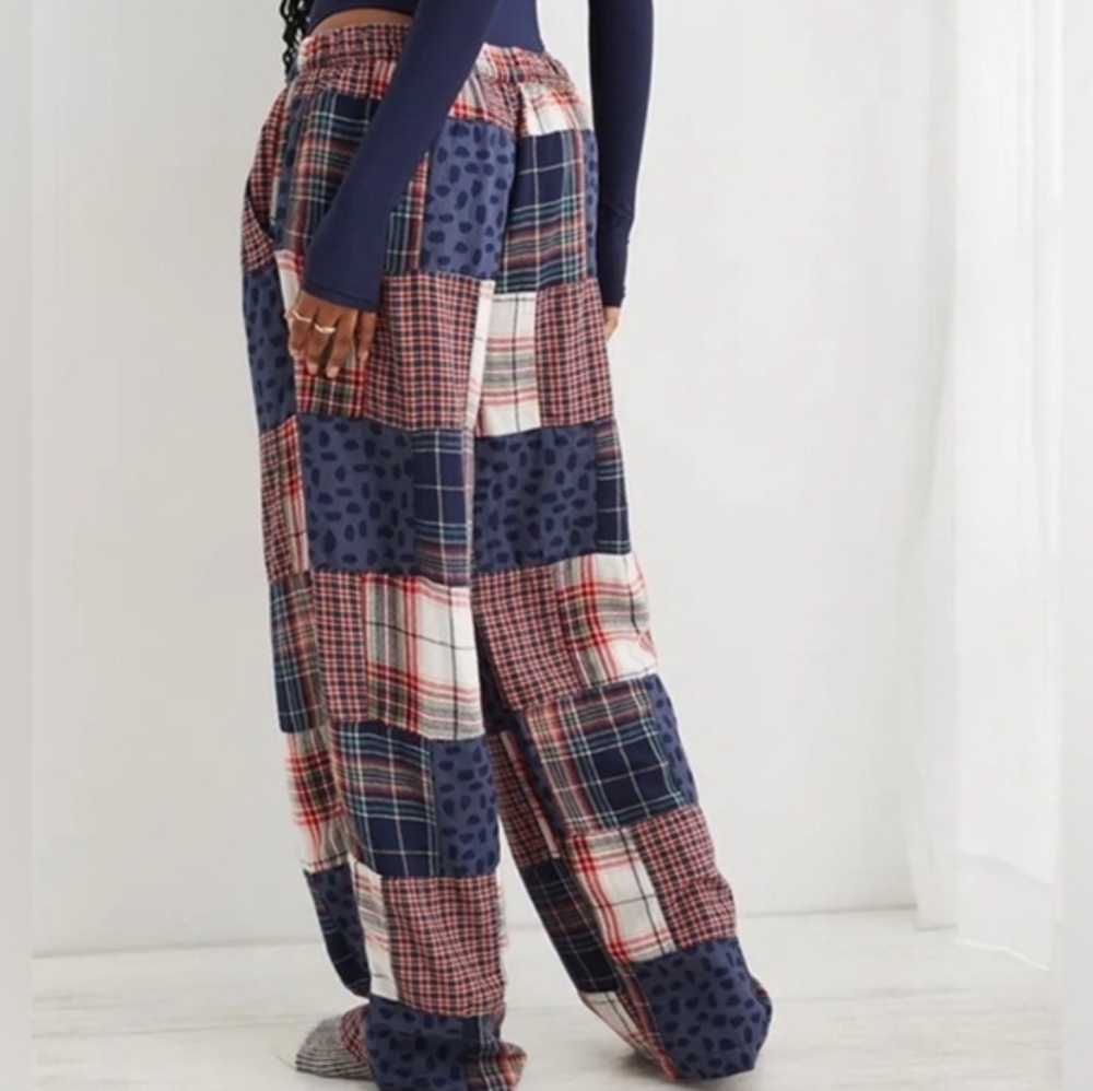 Aerie Flannel Patches‎ Skater Pajama XS X Small Pant
